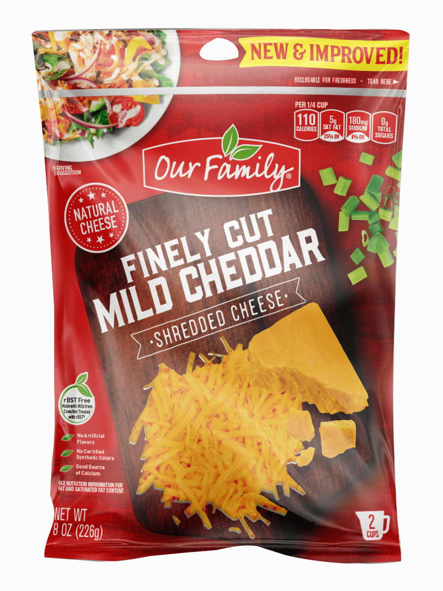 Our Family Fancy Shreds mild cheddar cheese Full-Size Picture